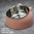 Pink large stainless steel cat bowl with double layer design and 800ml capacity - 800ML / Nordic Pink