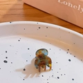 Mini pince à cheveux en acétate écaille de tortue ambrée pour coiffage latéral - Bleu Lac Café