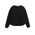 Giacca trapuntata nera da donna con motivo a onde, scollo rotondo e stile casual - XS / Nero