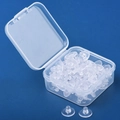 Clear plastic earring backings and round silicone pads with a transparent storage box - Silicone Disc Backs Approx. 80pcs + Box