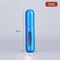 Matte blue 5ml refillable perfume atomizer with viewing window and metal finish - Matte Blue