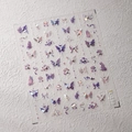 Pegatinas de uñas 3D mariposa aurora púrpura y perlas estilo TL-199 para nail art - Estilo de Mariposa Láser Púrpura (TL-199)