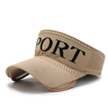 Visera deportiva de punto caqui transpirable con texto Sport negro para el sol - café
