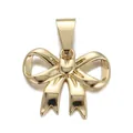 Polished 18K gold-plated butterfly pendant with triangular bail for jewelry making - Gold Smooth Bow Pendant(YSN007-01)