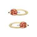 Pair of cute orange sequin hedgehog hair clips for girls with silver metal clips - Hedgehog (MC017) / One Pair
