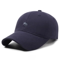 Navy blue baseball cap featuring small animal embroidery on high-quality cotton twill - Adjustable / Navy Blue