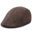 Gorra plana clásica marrón para hombre con textura de lana en espiga de alta calidad - Espiga Color Café