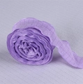Single roll of purple linen ribbon with ruffled edges for bouquet and cake decoration - 2.5cm Simple Pack / Purple
