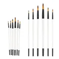 6-piece professional nylon oil paint brush set with white handles for acrylic and watercolor - Round Tip Style
