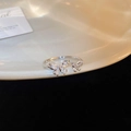 Macro detail of silver adjustable ring featuring dual zirconia butterfly accents - Silver Dynamic Double Butterfly