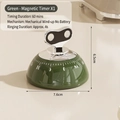 Dark green magnetic mechanical kitchen timer with 60-minute dial and metal finish - 1 Pack Mechanical Timer / Vintage Green
