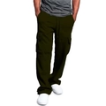 Pantaloni cargo uomo verde oliva con multitasche e vestibilità dritta casual - Taglia S / Stile Cargo di Base / Nero