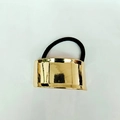 Irregular golden alloy hair ring with high elastic band and high-polish mirror finish - 1056-8 (Mirror Wrap)