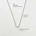 Detailed view of mirror polished stainless steel chain with a lightning bolt pendant - Steel Chain Steel Lightning