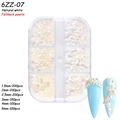 Natuurlijk witte flatback parels voor nail art in 6 maten van 1,5mm tot 5mm voor DIY - 6-Grid Parel ZZ07 (Natuurlijk Witte Flatback Parels)