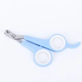 Blue and white stainless steel pet nail clipper for cats and small dogs with ergonomic grip - Cat Scissors Blue