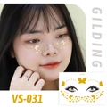 Golden butterfly and speckle face tattoo stickers VS-031 for festival makeup - VS031 (Gold Butterfly Dots)