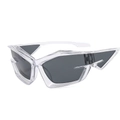 Futuristic Y2K sunglasses featuring a transparent PC frame and grey UV lenses - Transparent Frame Grey Lens