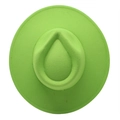 Top view of lime green wool felt jazz hat showing the teardrop crown and fine stitching - M (56-58cm) / Fruit Green