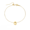 Fashionable gold stainless steel initial G anklet with adjustable chain for women - Letter G / Gold