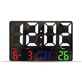 Reloj de pared LED digital minimalista de 16 pulgadas en negro con pantalla a color - Carcasa Blanca LED Multicolor