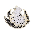 Broche de esmalte de zorro de nueve colas en blanco y negro con aleación de zinc dorado - Xz7878