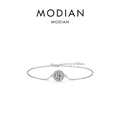 Bracciale halo in argento sterling S925 con brillante diamante rotondo centrale - Argento 925 / Argento