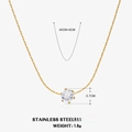 Collana minimalista in acciaio inossidabile placcato oro 18K con zircone da 0,7 cm - Collana a 6 griffe dorata / Oro