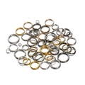 DIY jewelry making supplies featuring mixed gold and silver metal open jump rings - Multicolor