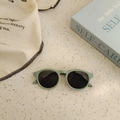 Lunettes de soleil bébé en silicone souple vert sauge mat avec verres ronds foncés - Vert