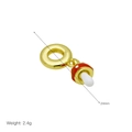 Detailansicht des 24mm Fliegenpilz-Anhängers mit Goldring, Gewicht 2,4g für Armbänder - Pilz