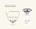 Golden S925 sterling silver necklace with three Moissanite stones in a 11mm pendant - Gold - Smile Pendant (0.5ct)