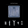 Macro view of silicone nail art mold featuring bowknot and heart-shaped lock patterns - JK Belt 02