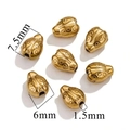 Golden ladybug shaped metal beads with 7.5mm x 6mm dimensions and 1.5mm hole - Ladybug-Gold