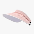 Pink foldable open top sun hat with extra wide brim and pleat texture for women - Pink
