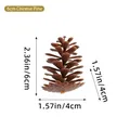 Detailed dimensions of decorative brown pine cone showing 6cm height and 4cm width - 6CM Chinese Pine Cone
