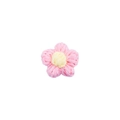 Handmade crochet puff flower hair accessory in soft pink and yellow milk cotton yarn - Single Flower Clip / Peach Pink Hair Clip