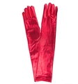 Damen 43cm lange rote Lacklederhandschuhe mit metallischem Glanz für Abendoper und Cosplay - Einheitsgröße / Rot (43cm)