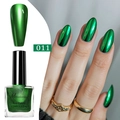 Metallic emerald green mirror effect nail polish in shade 011 for long-lasting glossy shine - Metallic Green (011)