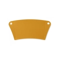 Detail view of yellow PU leather coffee cup sleeve with neat stitching and metal eyelets - Turmeric