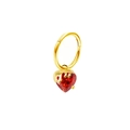 Goldene Herz-Nasenpiercing mit rotem Zirkonia und geschmolzenem Metall-Design - Gold Schmelzdesign Rotes Herz Edelstein