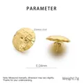 Details zu 24mm goldfarbenen Edelstahl-Ohrringen mit Hammerschlag-Optik, 7g schwer - Gold (KE114295-KFC)