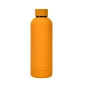Matte orange double-wall stainless steel sports water bottle with a sleek finish - Earthy Yellow