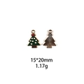 Green enamel Christmas tree alloy pendant with gold details for DIY jewelry making - Christmas Tree-15*20mm