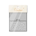 Détail des stickers ongles MS-101 avec motifs damiers noir et blanc et design ondulé - Grille Ondulée Noir et Blanc (MS101)