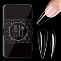 Extra long clear stiletto nail tips kit with 250pcs in 10 sizes for professional manicures - 02 Extra Long Stiletto (250PCS/10 Sizes)