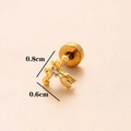 Goldener Schmetterling-Kreuz-Ohrstecker mit Zirkon und 16G Edelstahlstab - 4# Kreuz/Blume / Gold