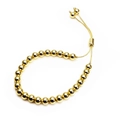 Detail of adjustable slider clasp on 18K gold plated bead bracelet with mirror finish - 5mm Gold
