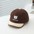 Detalle de la gorra de béisbol para bebé con visera blanda y bordado de un lindo osito - 48-50cm(6 Meses-2 Años) / café