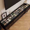 Waterproof leather table mat with vintage pattern on a modern black sideboard cabinet - 30*80cm / Style-Y